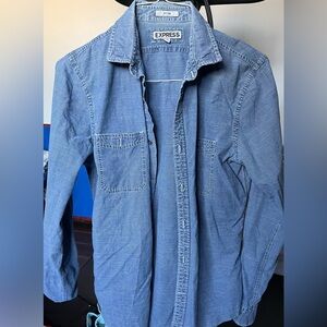Express Blue Fitted Shirt